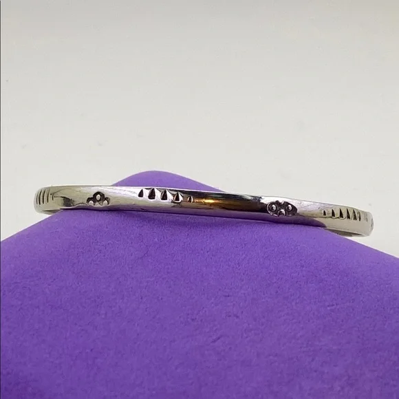 💛 Vintage Silver Alpaca Bangle Bracelet - Picture 1 of 5